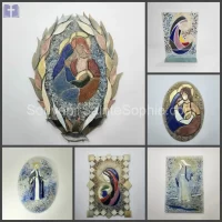 Glass Handmade Virgin Mary Size 32 x 22cm