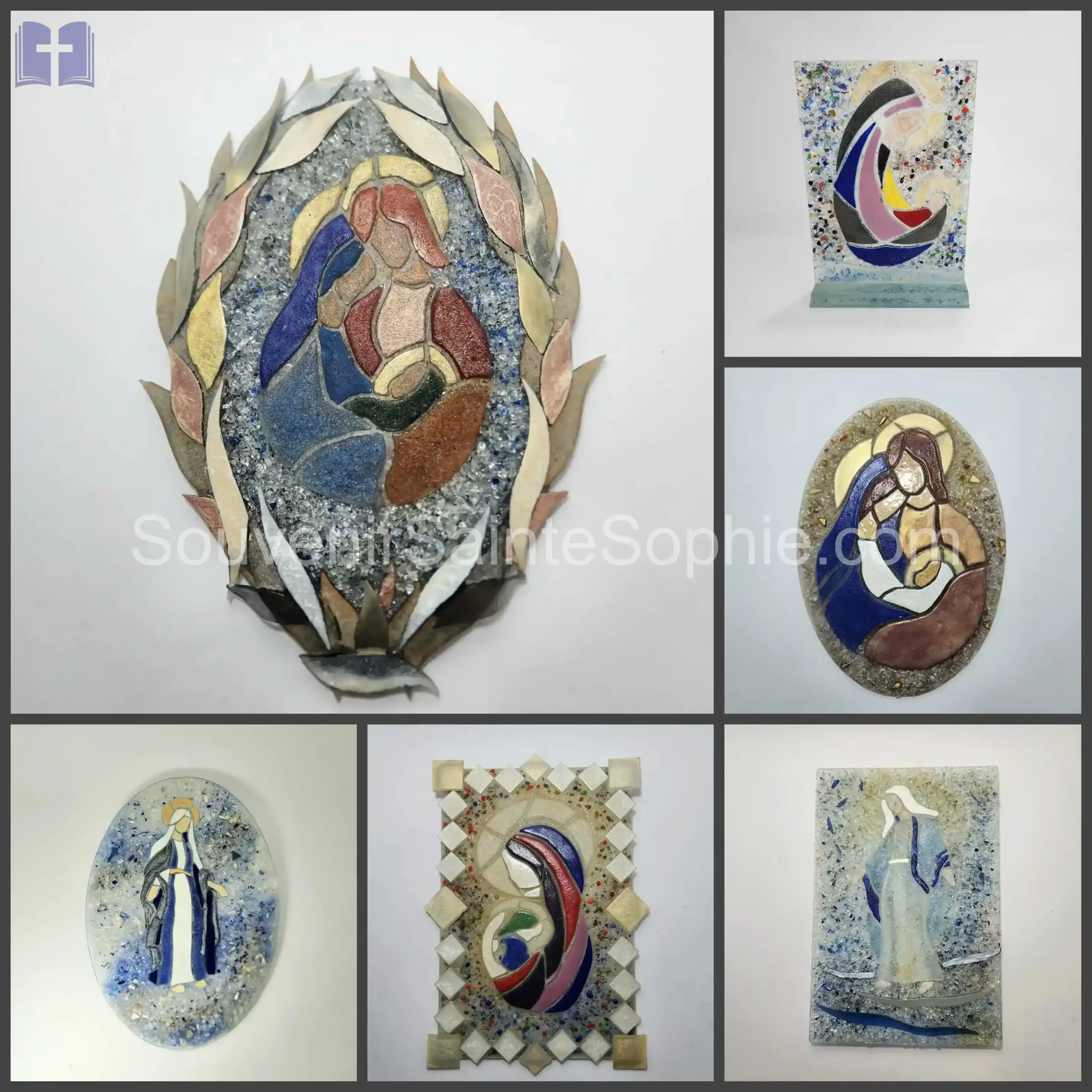 Glass Handmade Virgin Mary Size 32 x 22cm