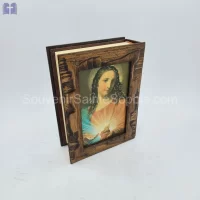 Bible With Handmade Square Wood cover Size 18x13cm