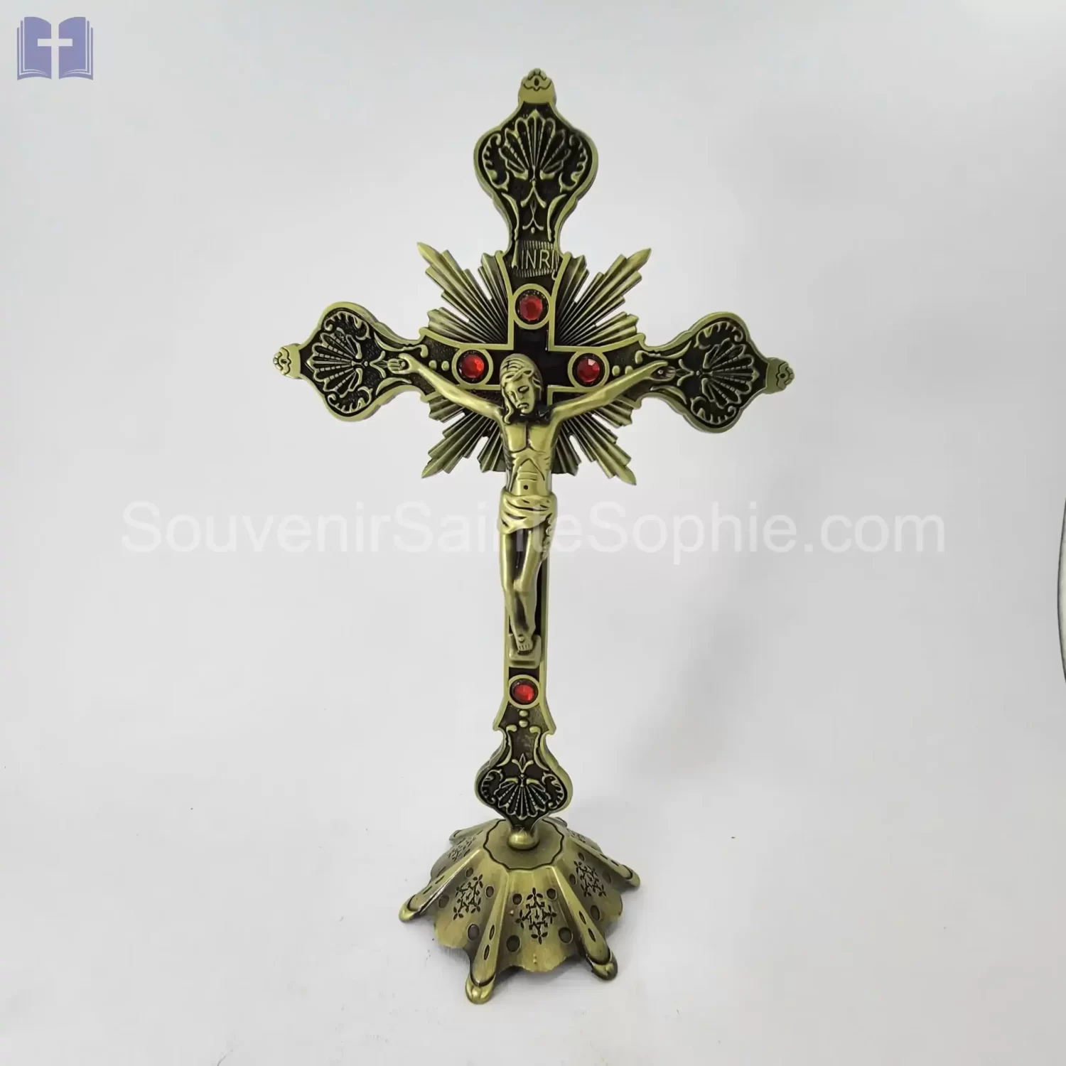 Cross Size 30cm With Base Bronz Color