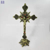 Cross Size 30cm With Base Bronz Color
