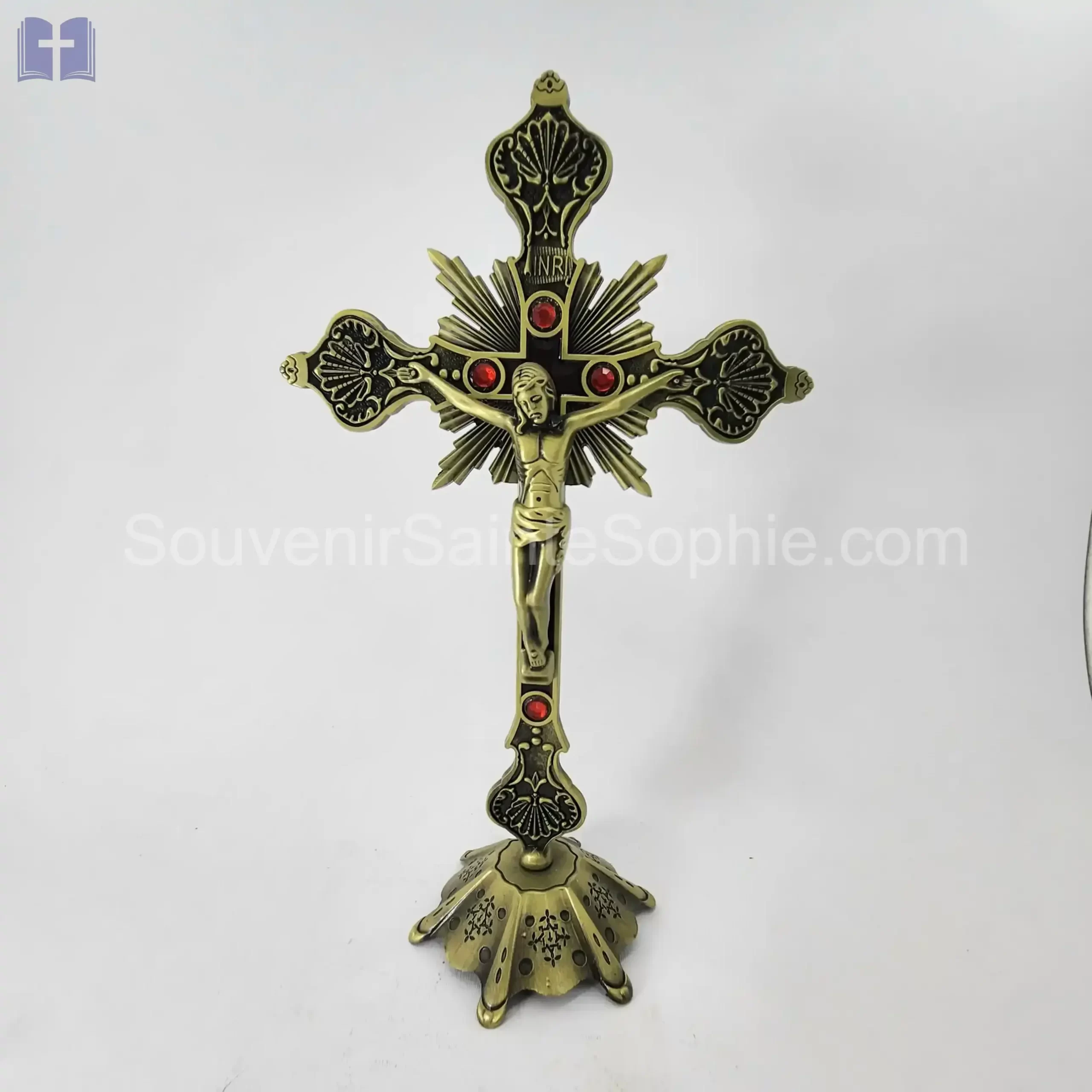 Cross Size 30cm With Base Bronz Color