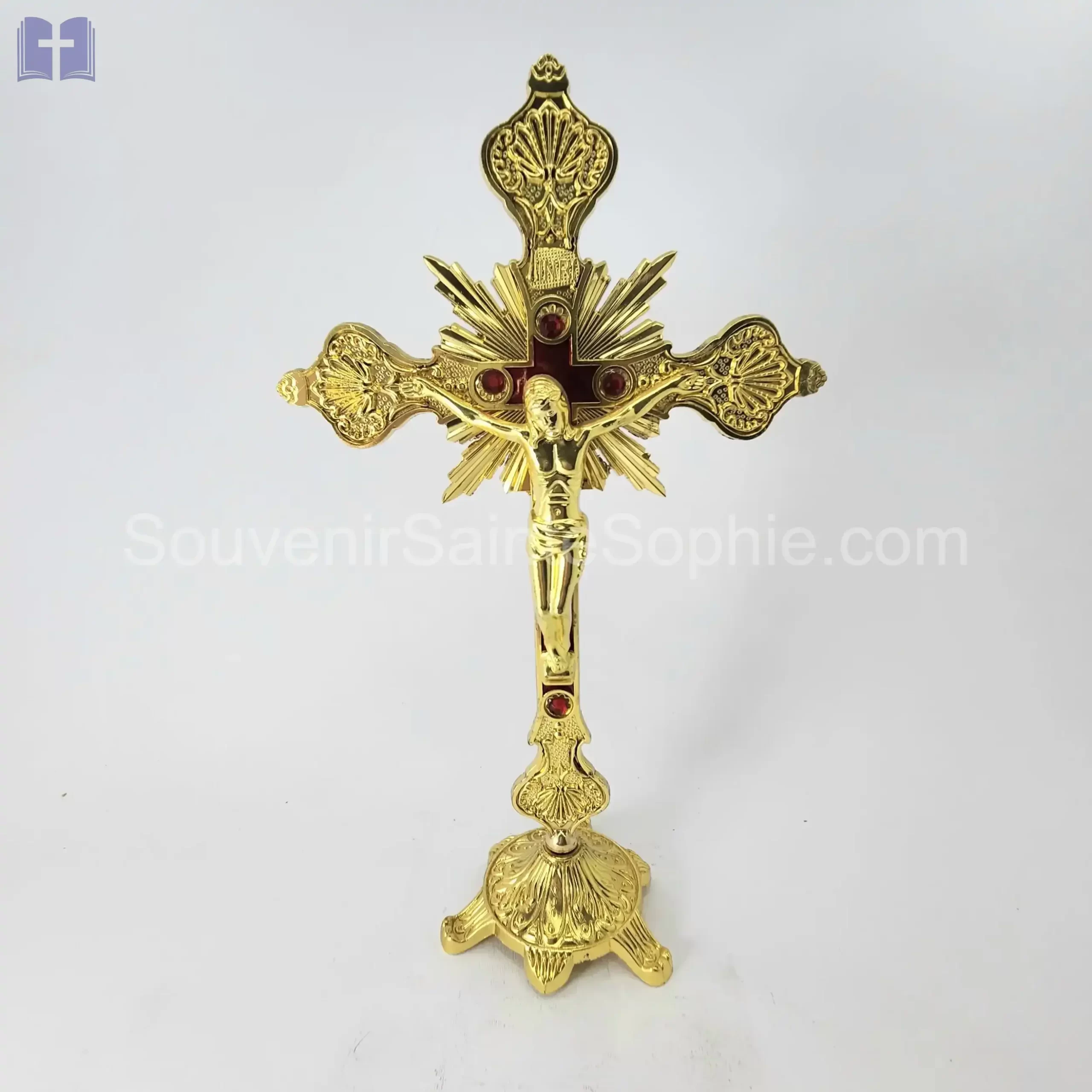 Cross Size 30cm With Base Gold Color