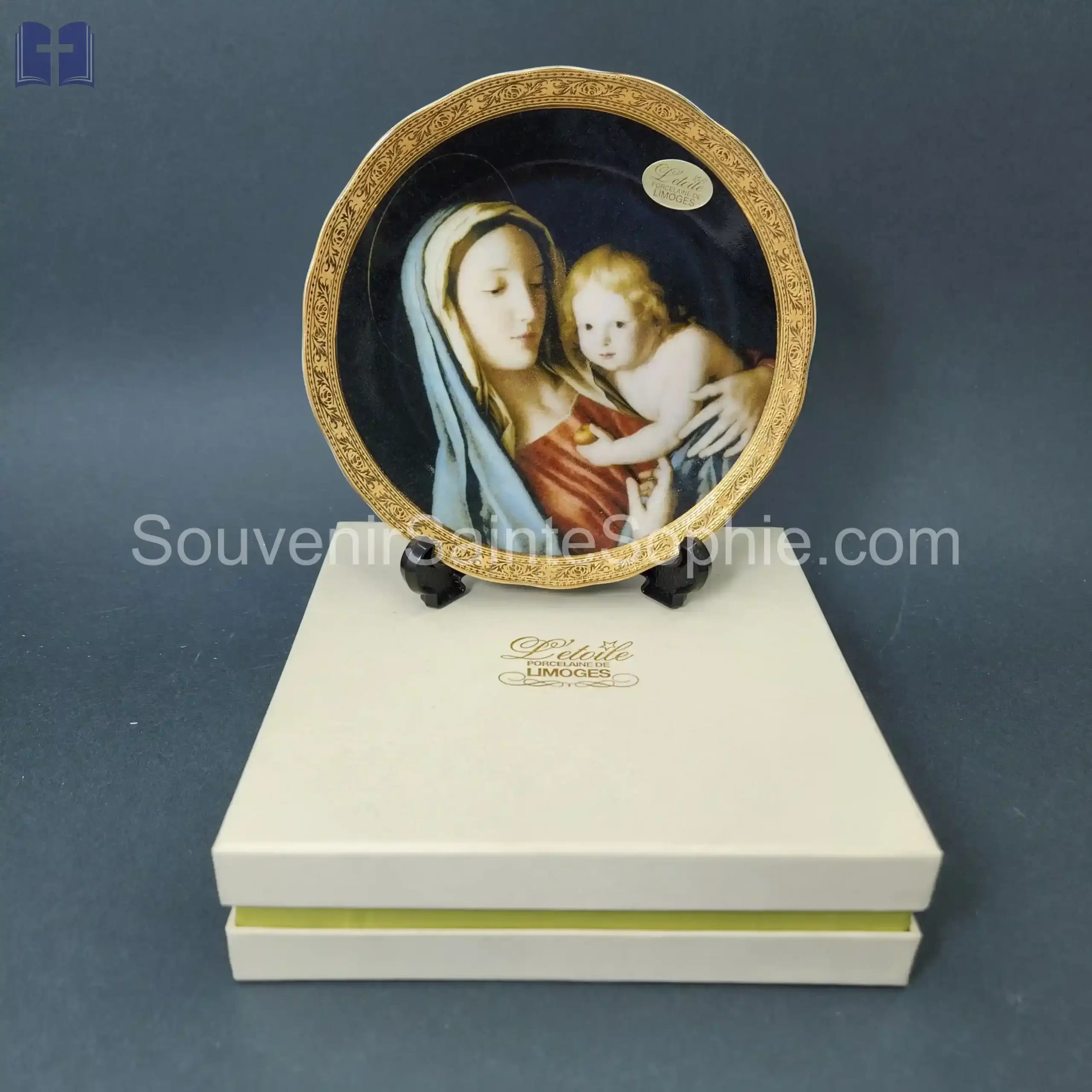 Limoges Plate Mary With Child Size 15cm