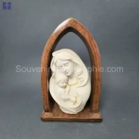 Virgin Mary With Wood Arch Size 22x14x10cm