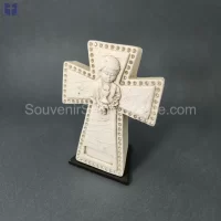 Cross Size 17cm Swarovski Crystalls Boy Communion White Color