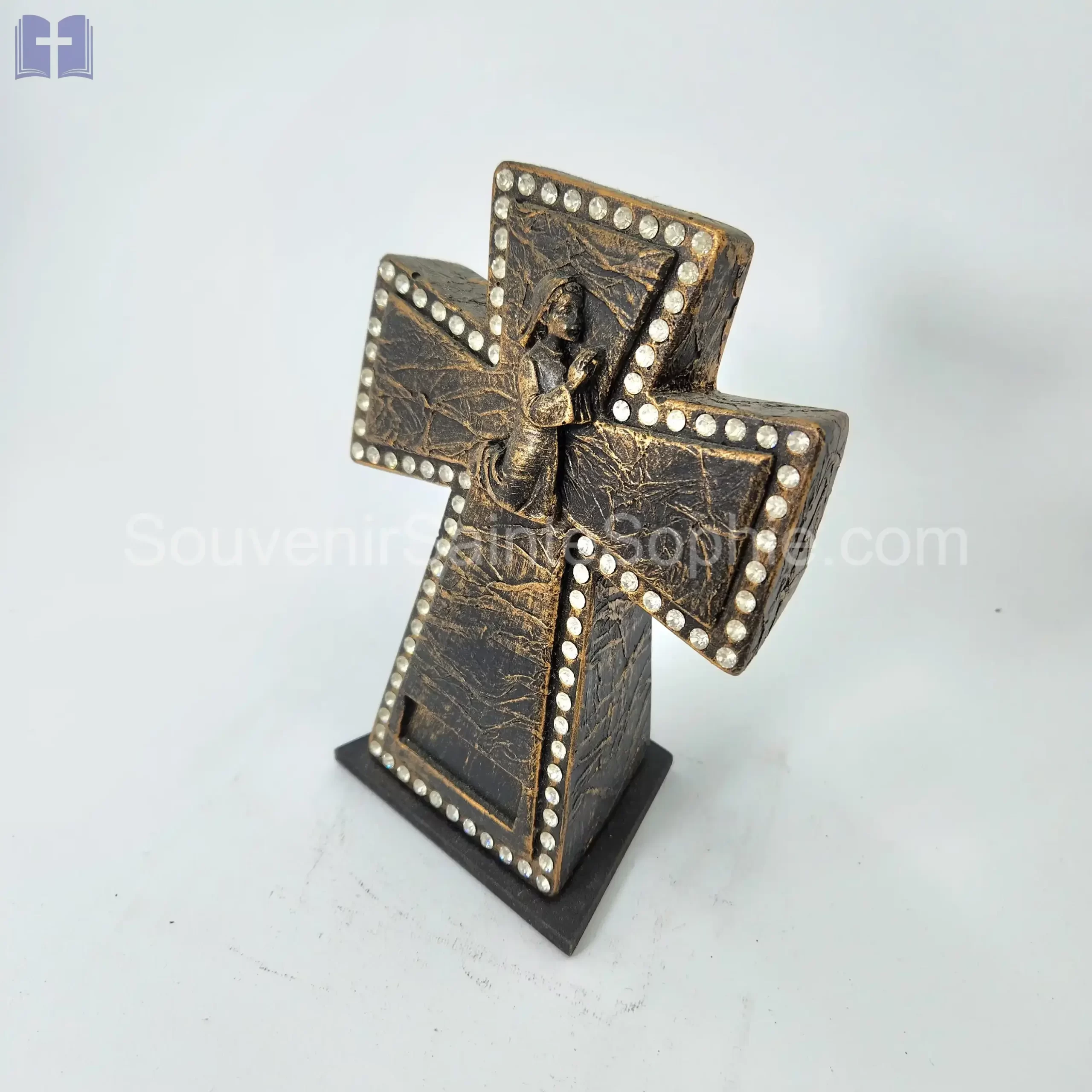 Cross Size 17cm Swarovski Crystalls Girl Communion Copper Color