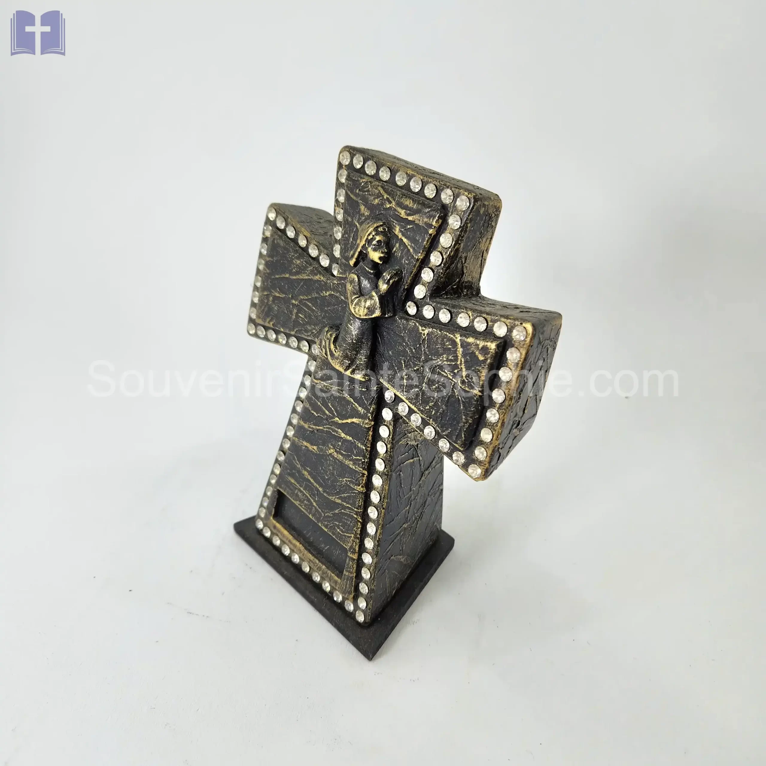 Cross Size 17cm Swarovski Crystalls Girl Communion Bronz Color