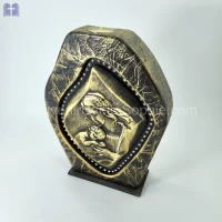 Candle large Size 28cm Virgin Mary child Swarovski Crystals Copper Color