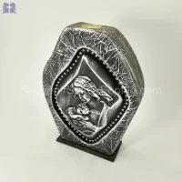 Candle large Size 28cm Virgin Mary child Swarovski Crystals Silver Color