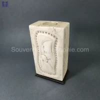 Candle Size 18.5cm Virgin Mary Child Swarovski Crystals White Color