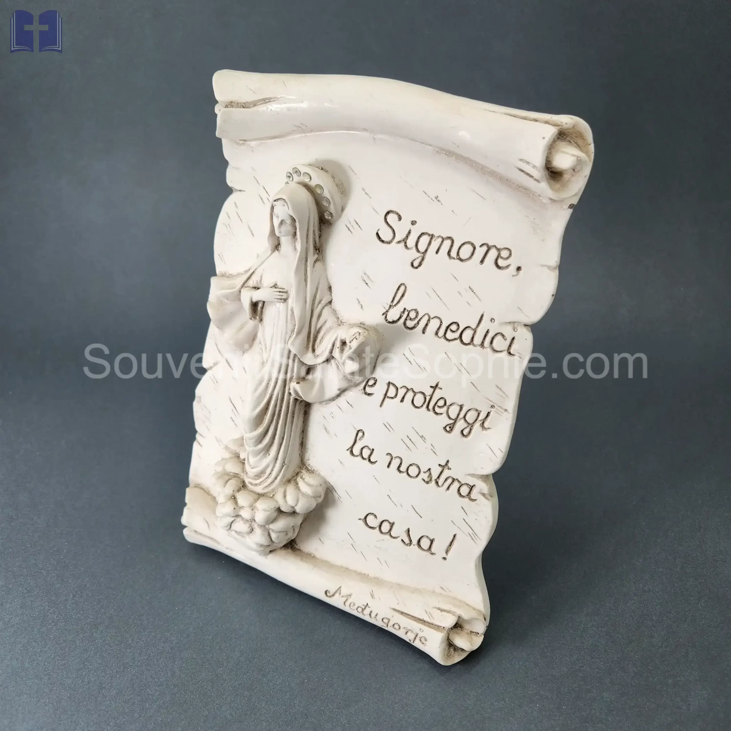 Stand Medugorje Size 23cm Swarovski Crystals White Color