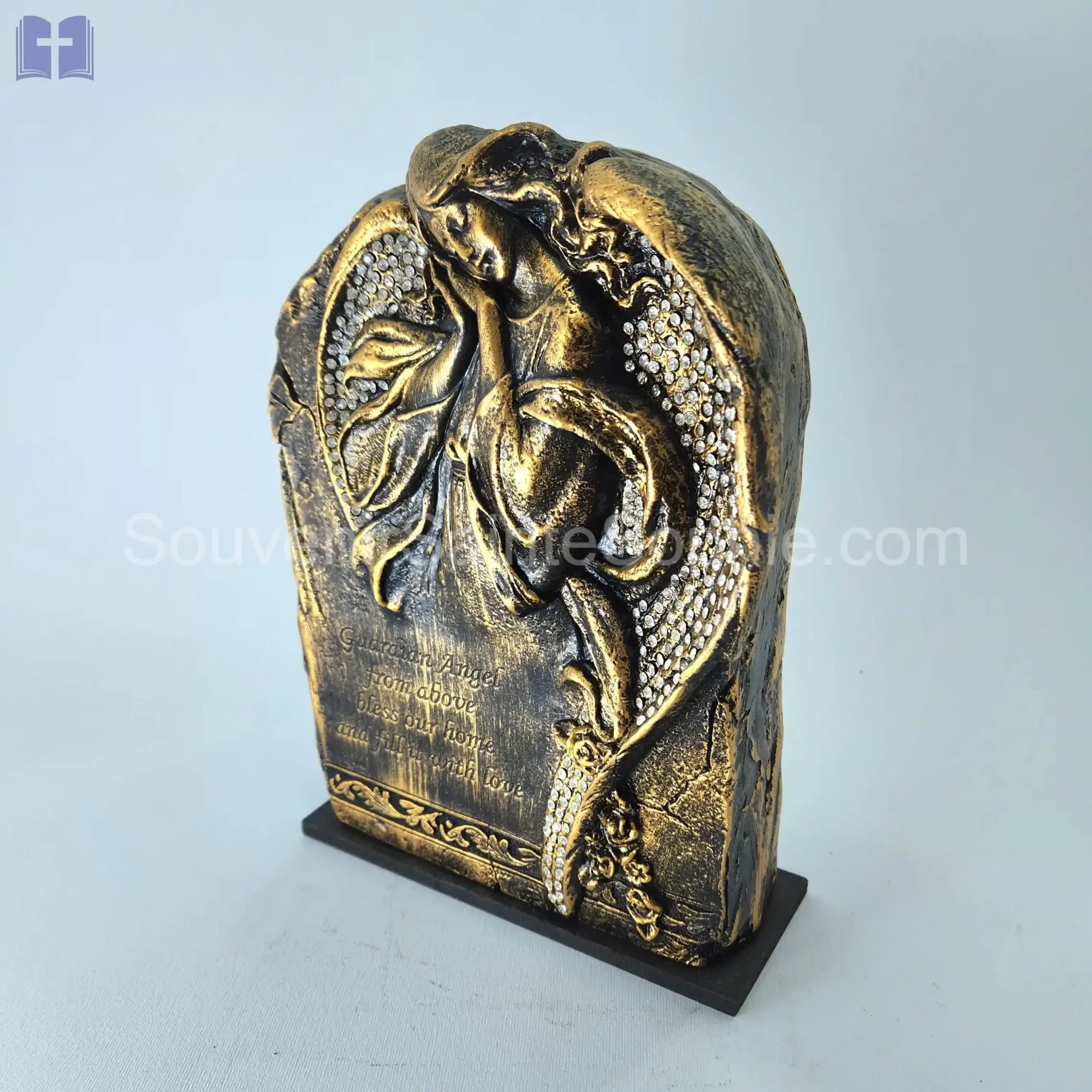 Guardian Angel Size 22.5cm Swarovski Crystals Bronz color