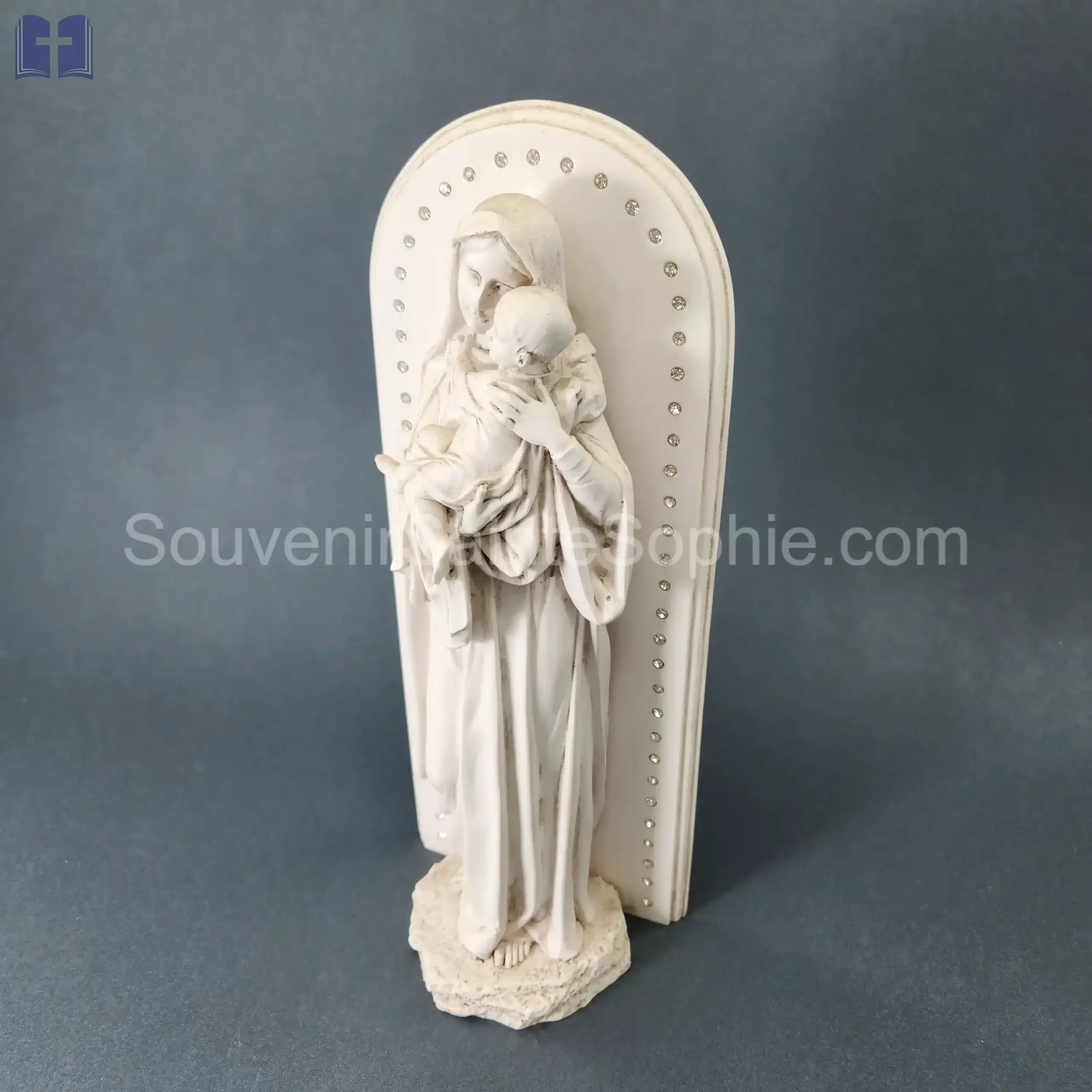 V.mary Child Standing Size 26cm Swarovski Crystals White Color