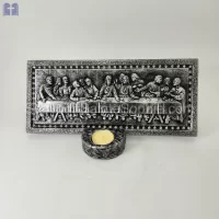 Last Supper Size 30x 14cm Swarovski Crystals With Candle Bronz Color
