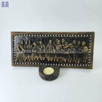 Last Supper Size 30x 14cm Swarovski Crystals With Candle Bronz Color