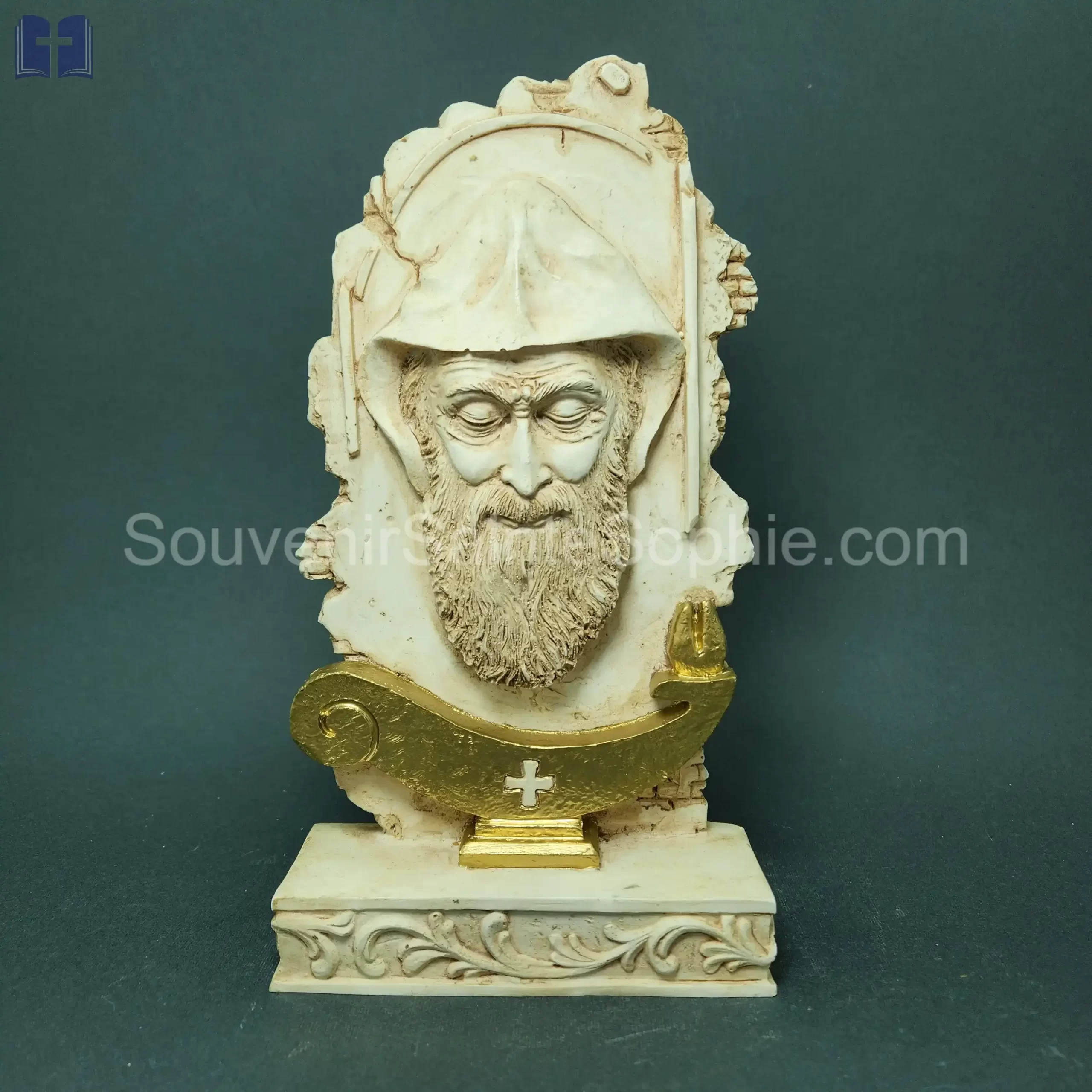 Saint Charbel / Fanous On Old Wall Size 26x14x5cm