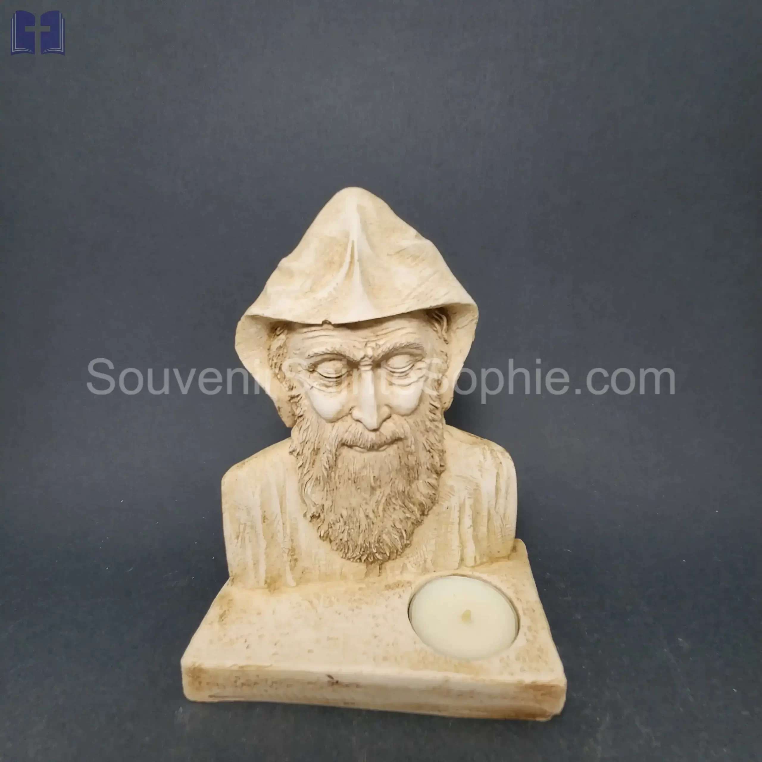 Saint charbel With Candle Size 16x12x7cm