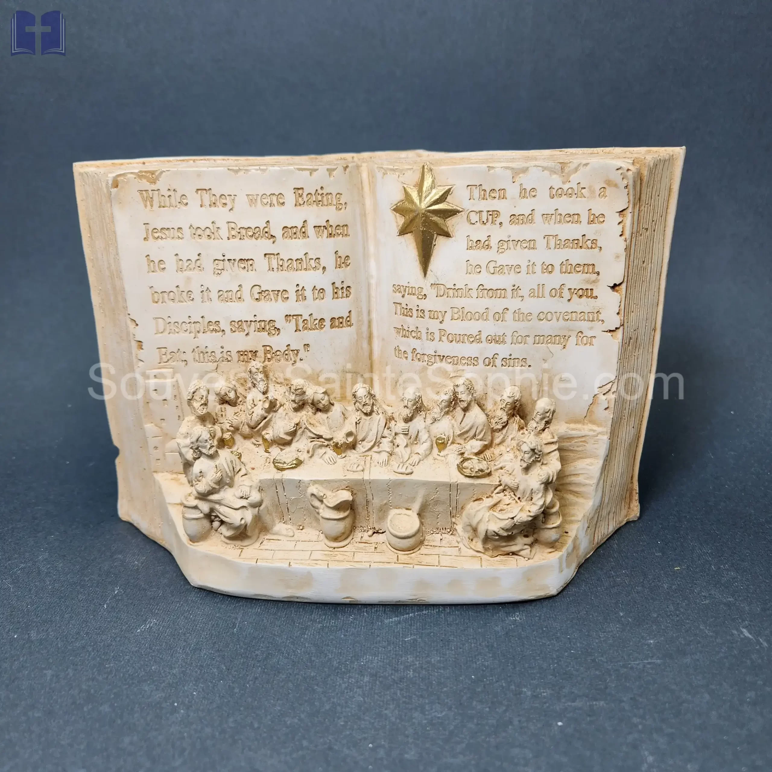 Last Supper In front of Open Book Size 15x20x9cm