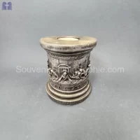 Last supper On Round Candle Silver Size 12x12cm