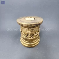 Last supper On Round Candle Gold Size 12x12cm