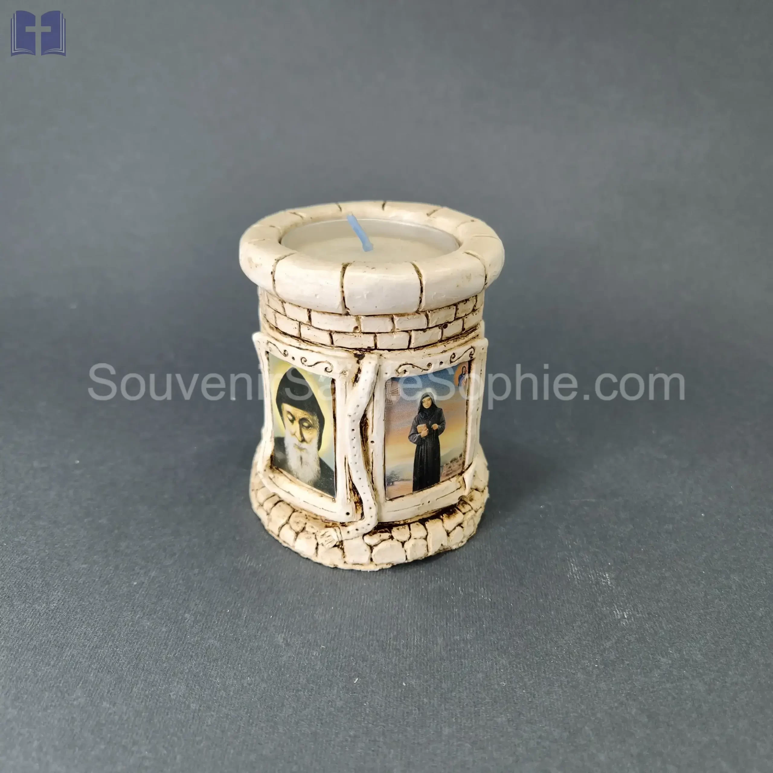 Candle Large in Diameter With Saints Size 9x8cm