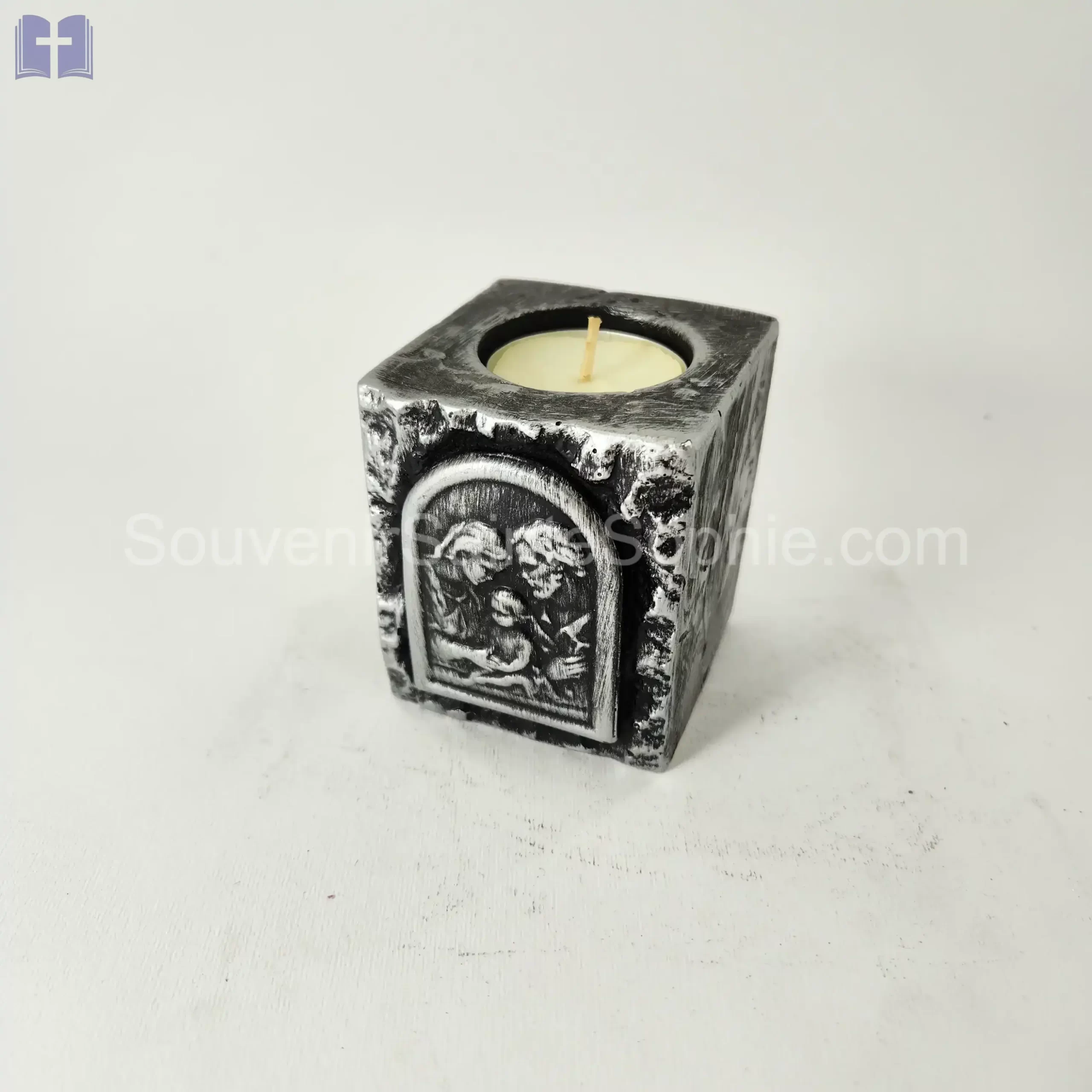Candle Small Size 8cm Holy Family Silver Color