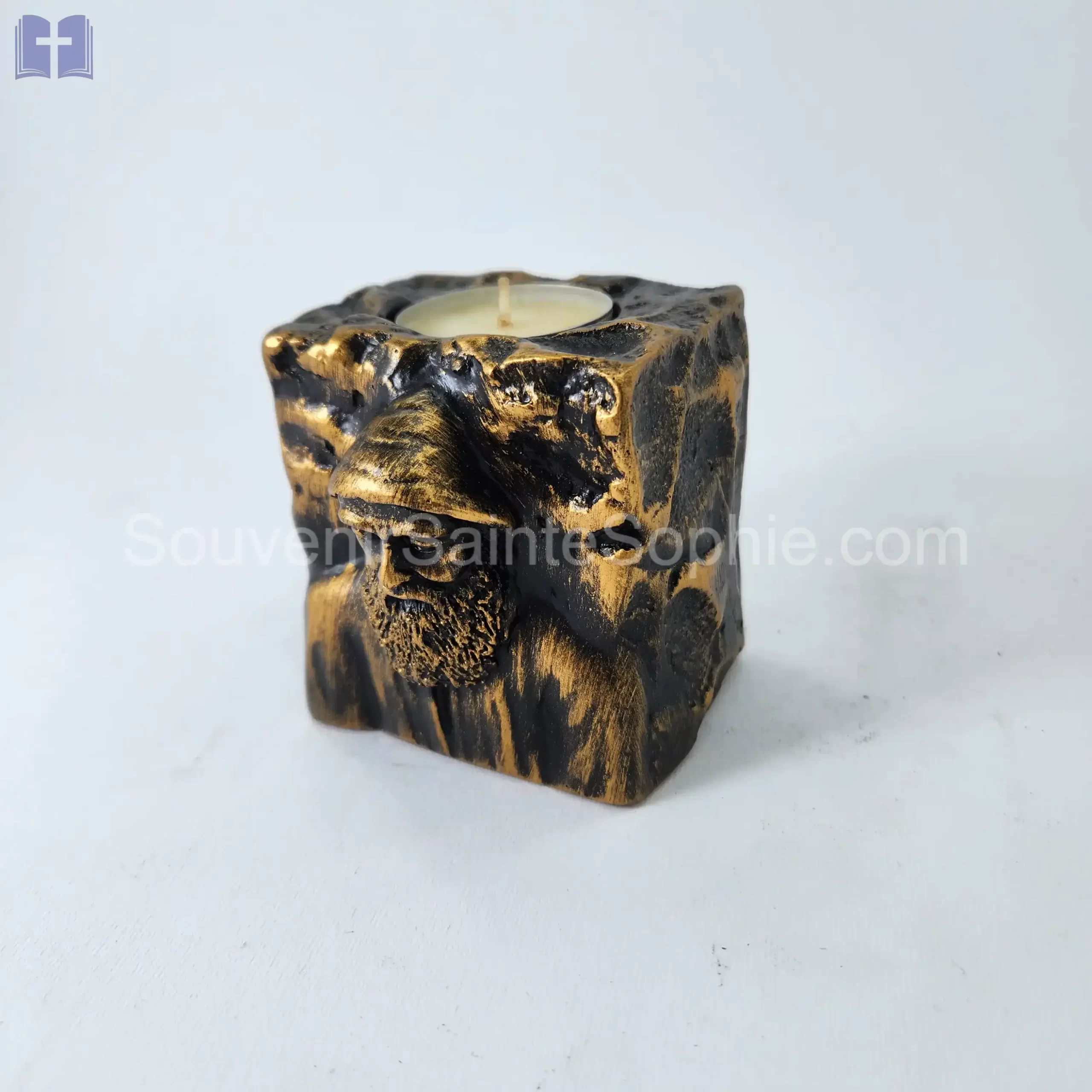 Candle Small Size 8cm Saint Charbel Bronz Color