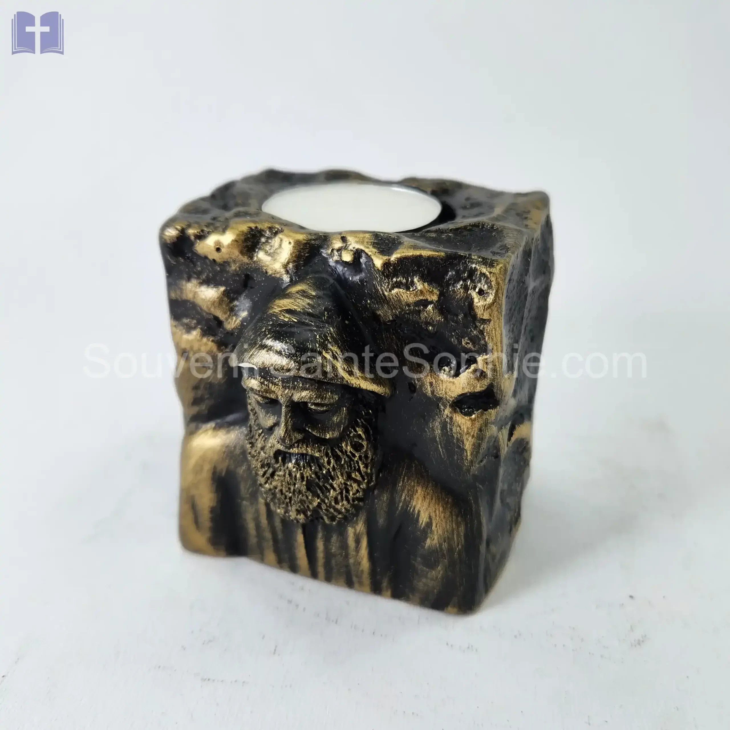 Candle Small Size 8cm Saint Charbel Copper Color