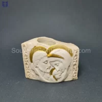 Candle With Holy Family Large Size 8x11x7cm