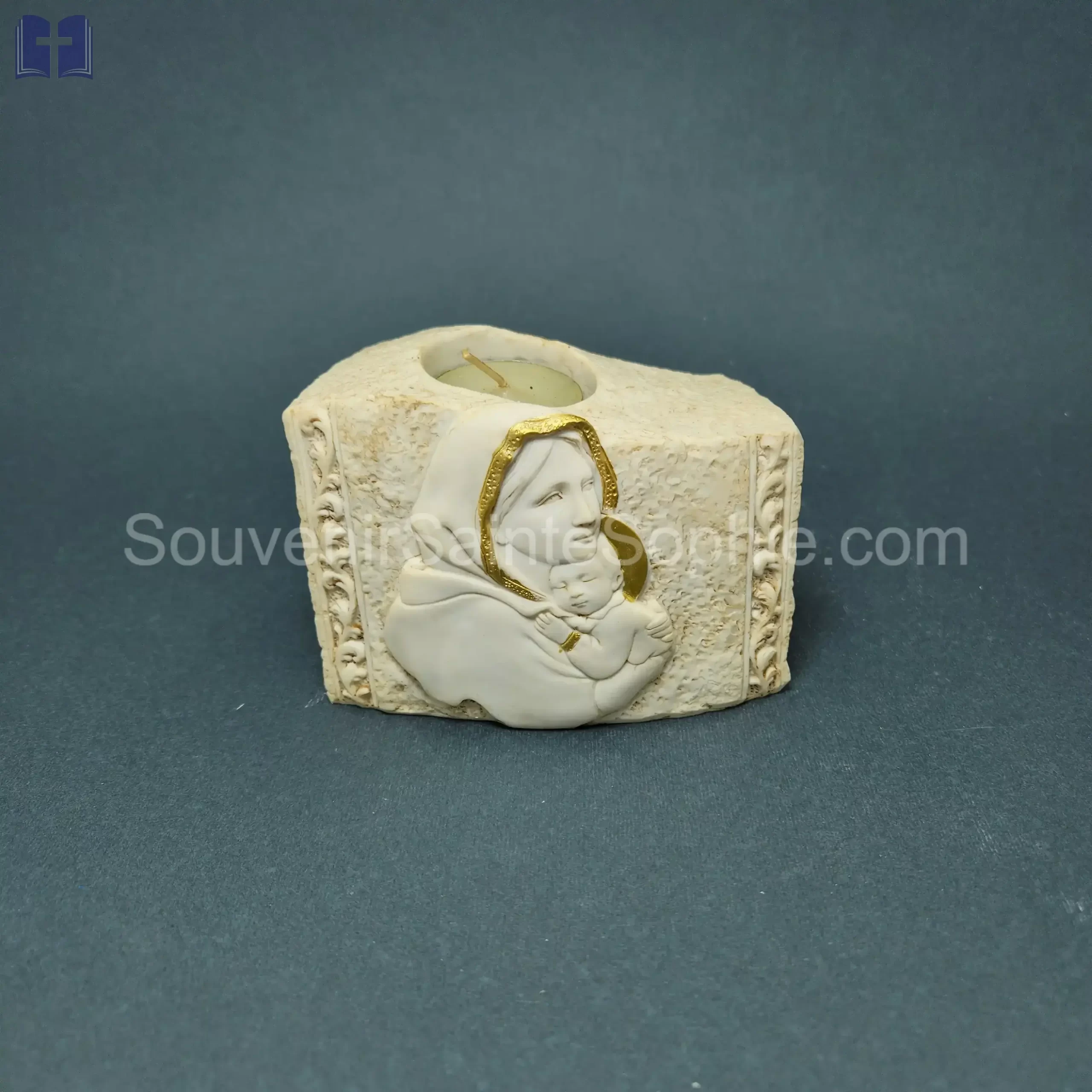 Candle With Virgin Mary Large Size 8x11x7cm