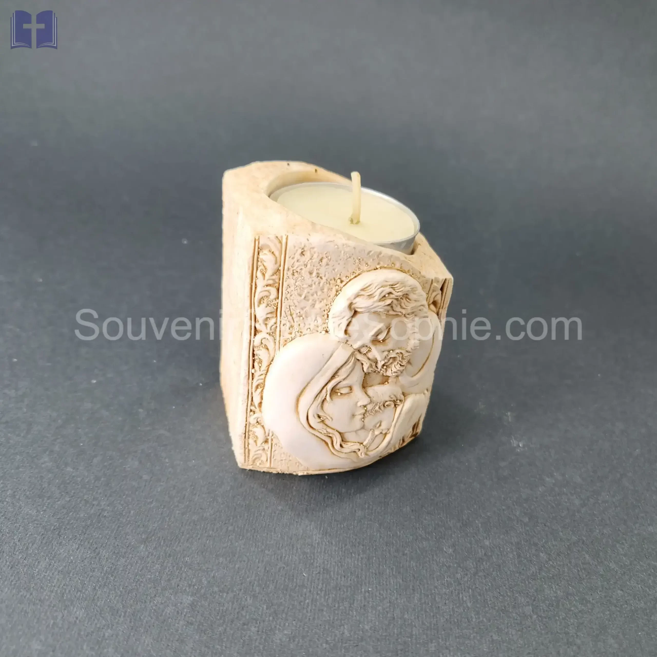 Candle Saint Holy Family Size 7.5x5.5x5.5cm