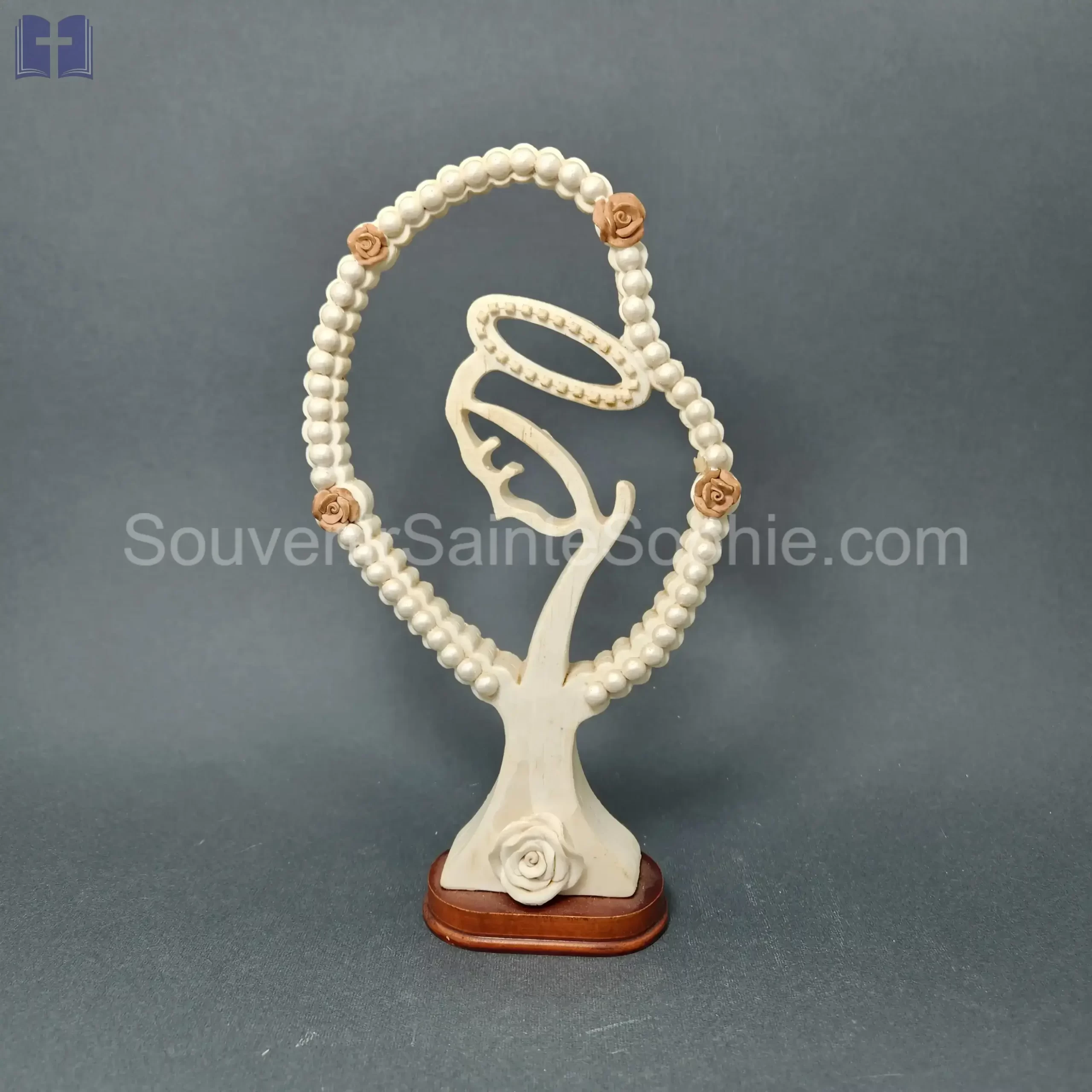 Mary With Rosary Crown Size 24x14cm