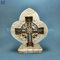 Cross With Candle on Back Size 19x15x7cm