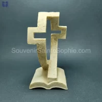 Cross Fish and Bible Beige Color Size 20x10x8cm