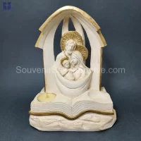 Holy Family Under Arch 2 Candles Size 22x17x10cm