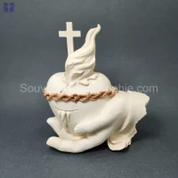 Hand Holding Heart with a Flame Size 20x17x9cm