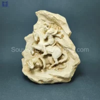 Saint Georges Engraved in Rock Beige Color Size 21.5x18.5cm