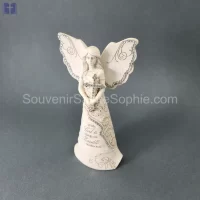 Angel with Cross Size 18cm Swarovski Crystals White Color