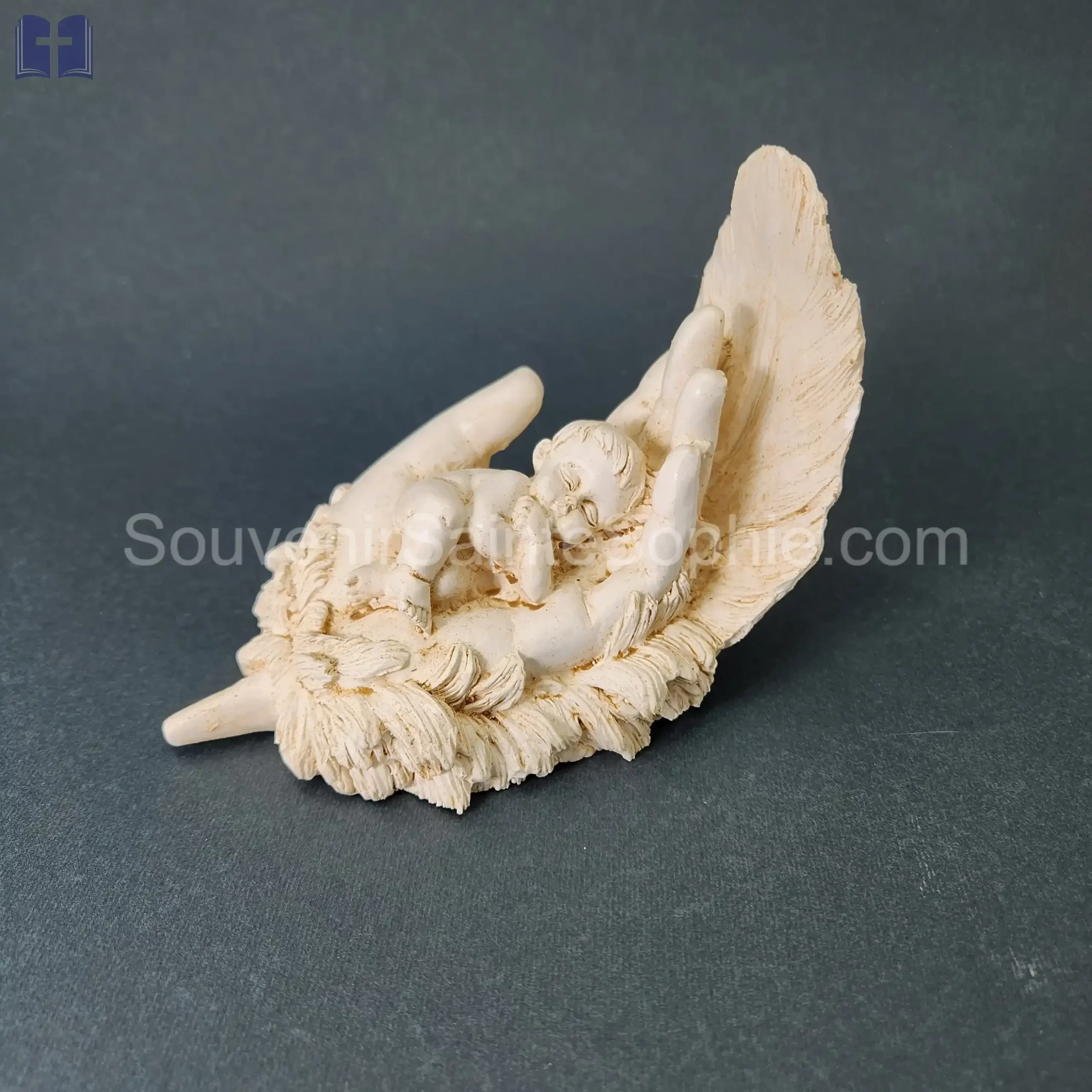 Hand holding Baby On Feather Size 12.5x10cm