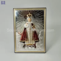 Jesus of Prague Size 15x11cm Silver on Wood