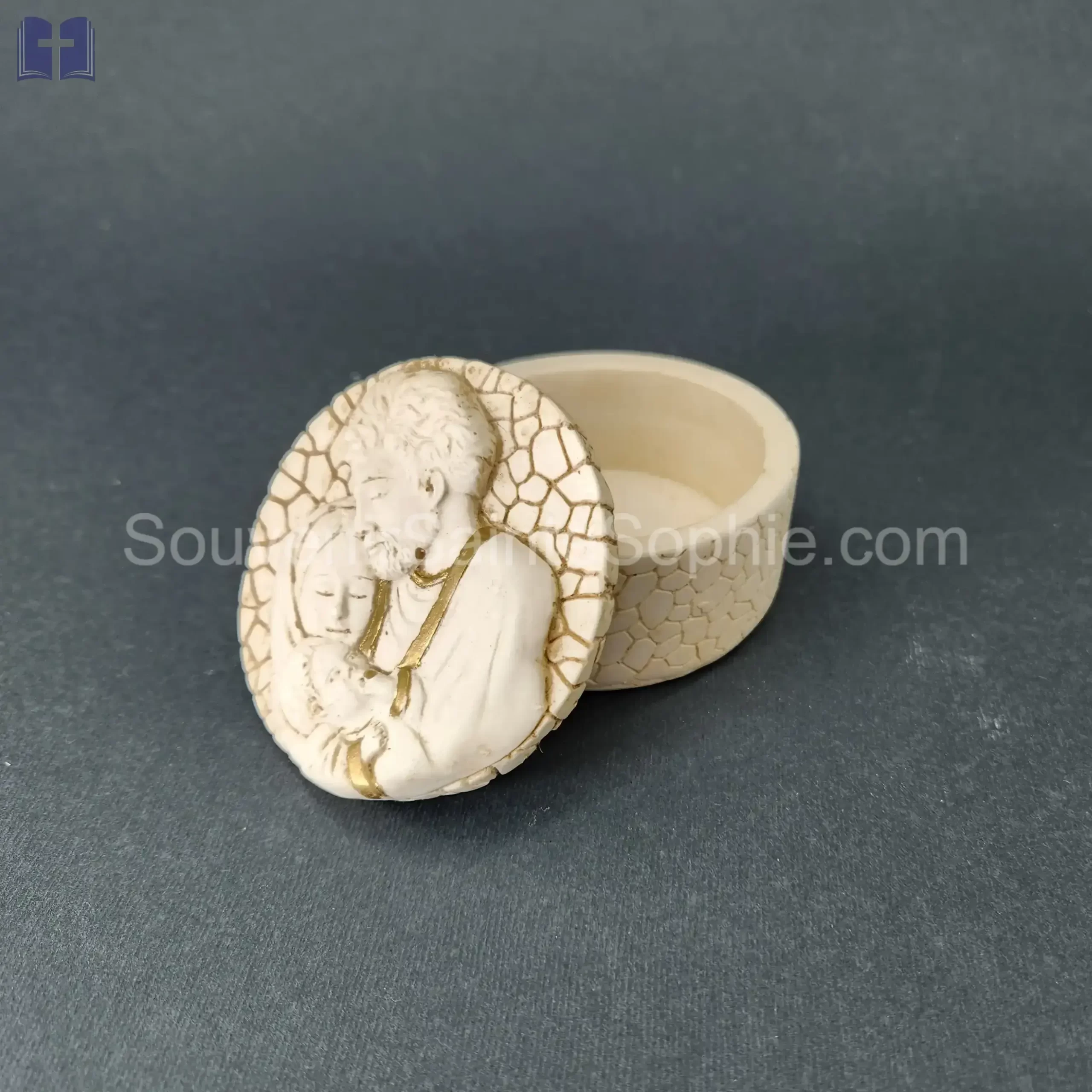 Box for Rasary with Holy Family Cover Size 4x7cm Diameter