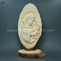 Virgin Mary On Wood Branch Size 34x17x8cm