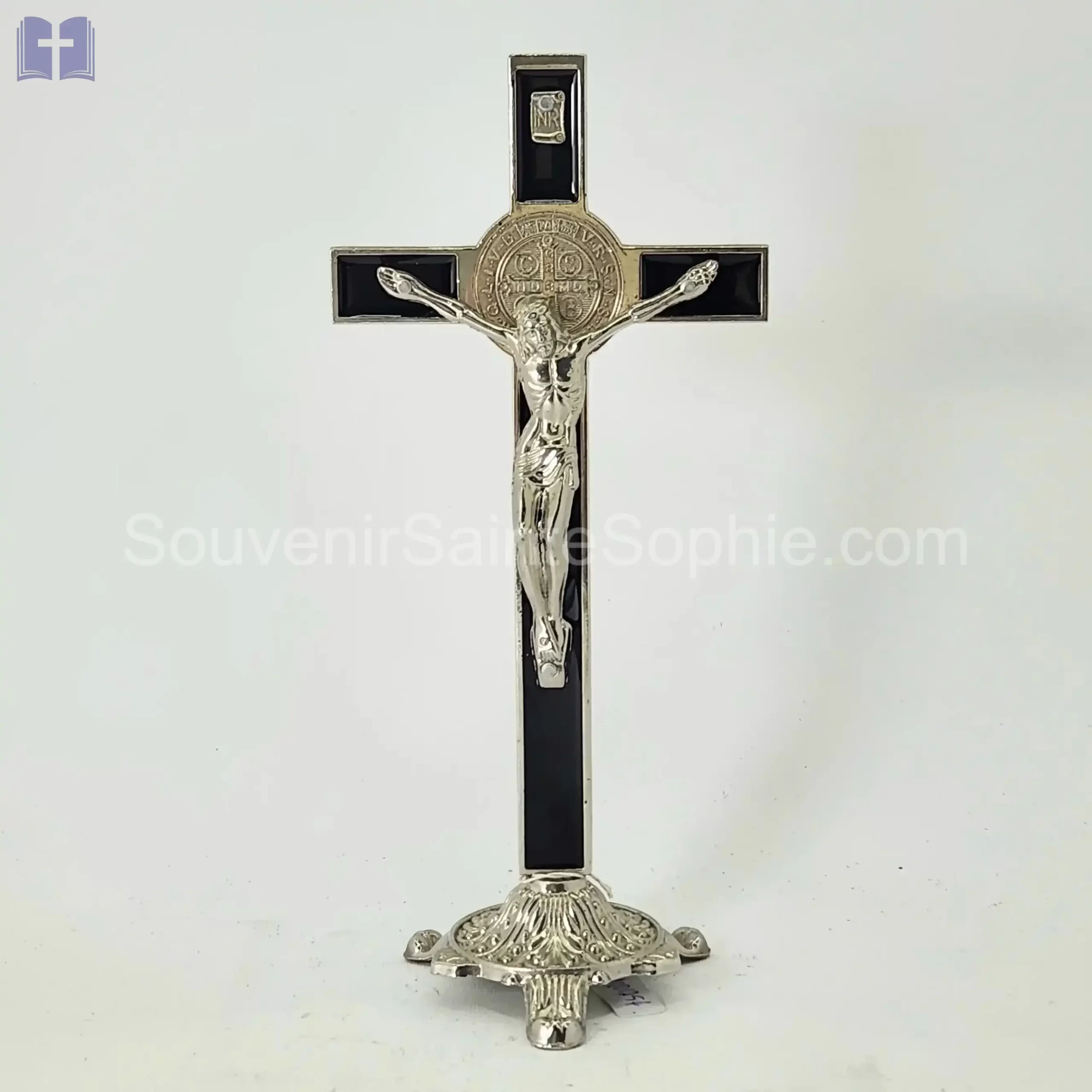 Cross Saint Benoit Size 21cm With Base Black Color