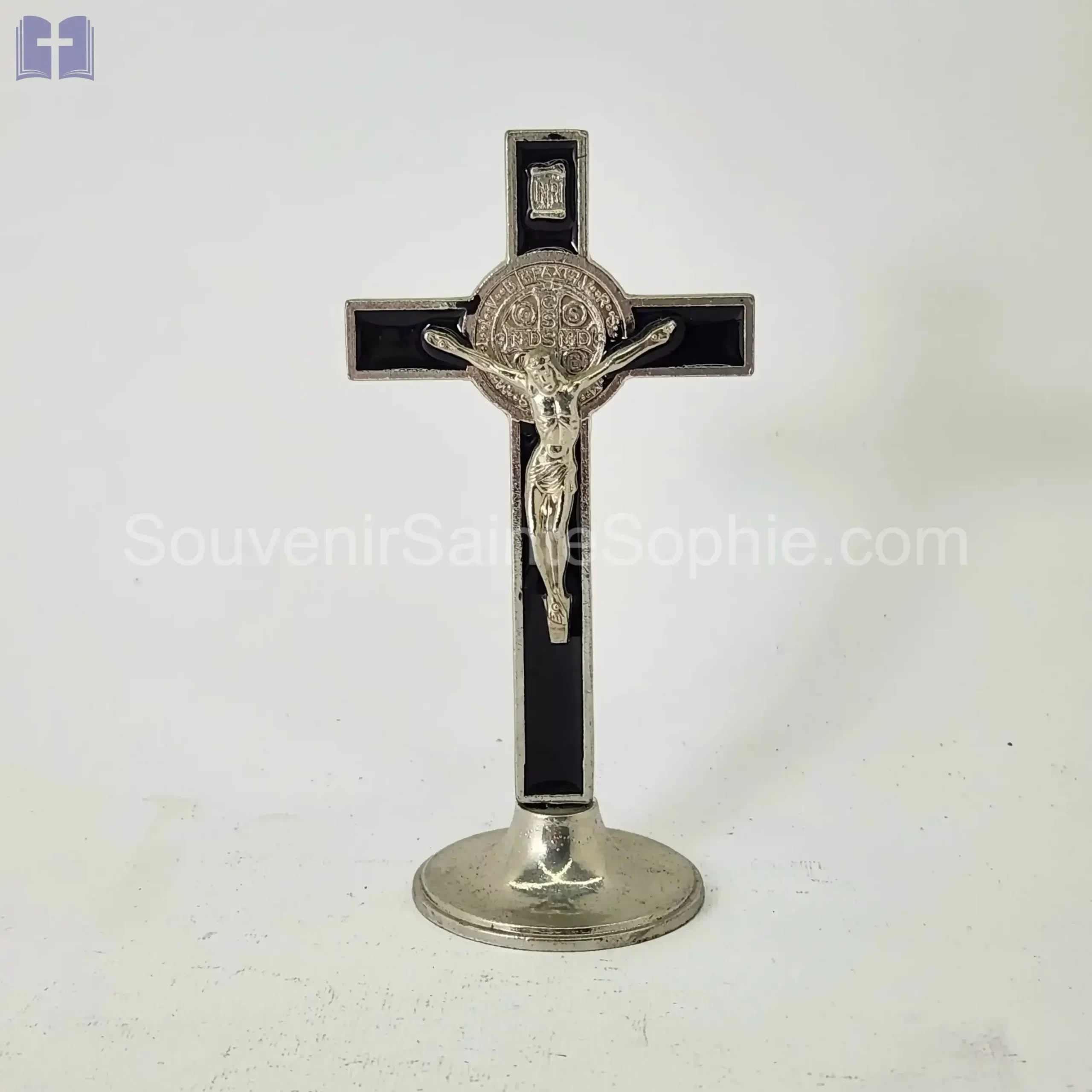 Cross Saint Benoit Size 13cm With Base Black Color