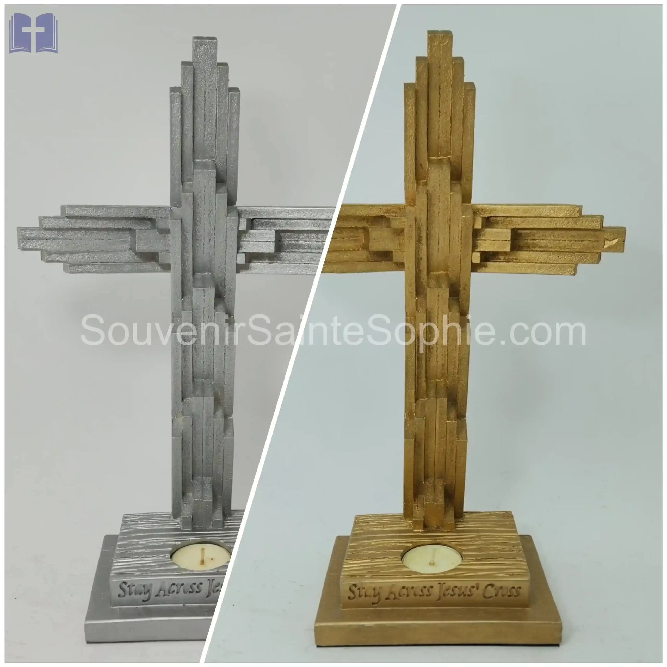 Cross Color With Candle Size 36cm