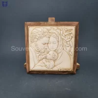 Holy Family With Brown Frame Size 17x17cm