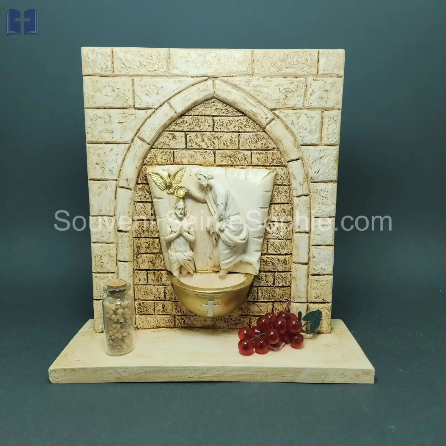 Wall saint John Baptising Jesus and joron size 24x22cm
