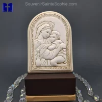 Virgin mary with child in resin