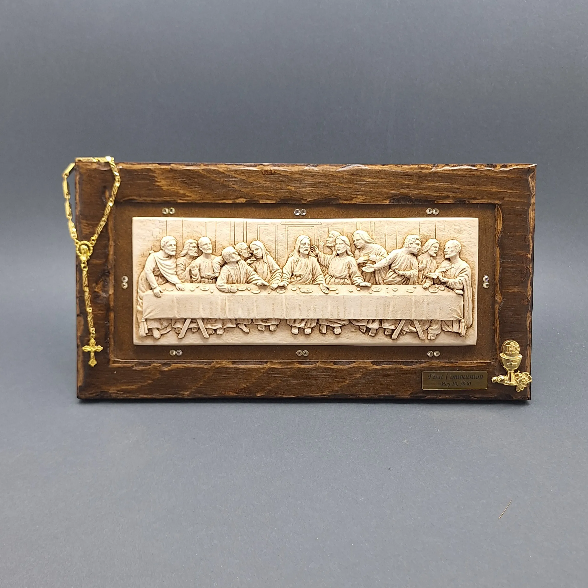 Last Supper on wood for first Communion